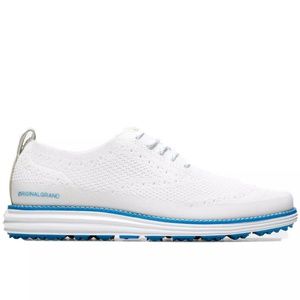 Cole Haan Original Grand "Optic White/Blue" Men's Golf Shoe, White/ Blue, Sz 11.